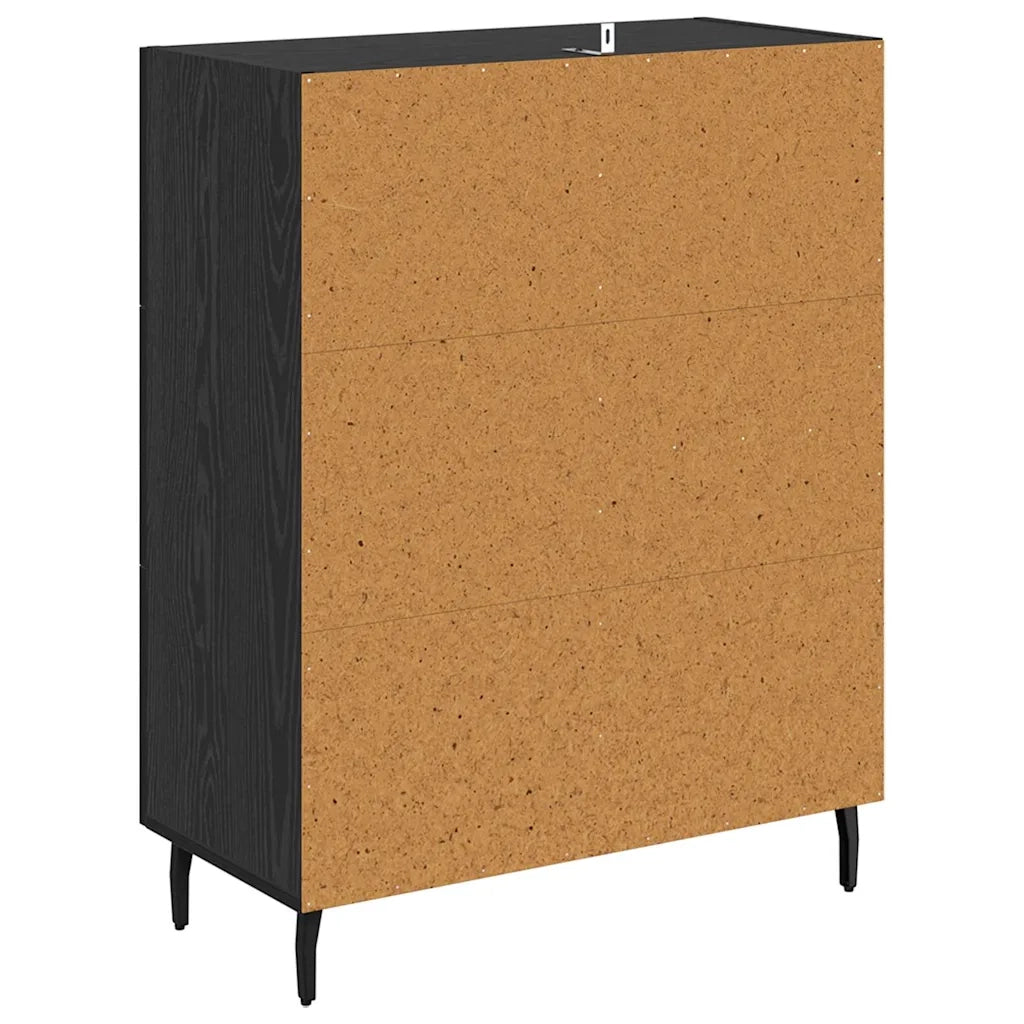 Credenza con Cassetto-Buffet-Armadio da cucina Rovere Nero 69,5 x 34 x 90 cm 614041
