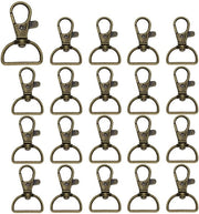 Carabiner per chiavi, 20 pezzi, viti, lanyards, metallo, grappe in bronzo e D-ring