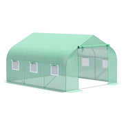 Serra da giardino 3.5x3x2 m con 6 finestre rete e porta a zip ¨C Minimal ¨C verde
