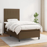 Giroletto a Molle con Materasso-Struttura Letto Marrone Scuro 80x200 cm Tessuto 320445