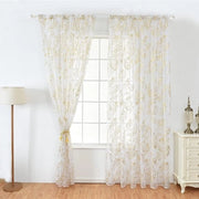 Tende Transparenti - Tenda di Tulle 100 x 200 cm - Disegno a Vele - Oro/Argento - Per Finestre/Porte - Lavabile in Macchina - Decorazione per Finestre