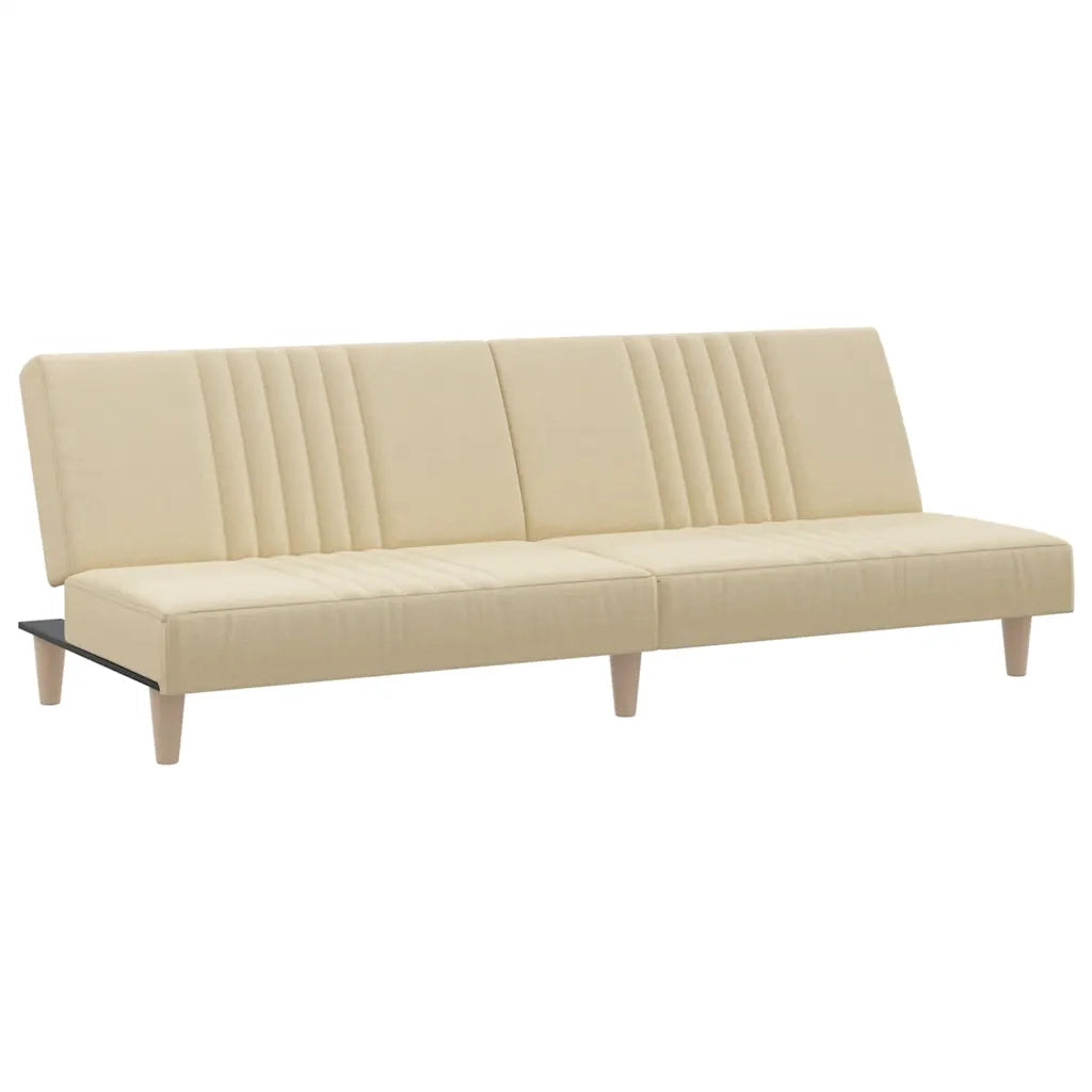 Divano Letto Crema in Tessuto 351884