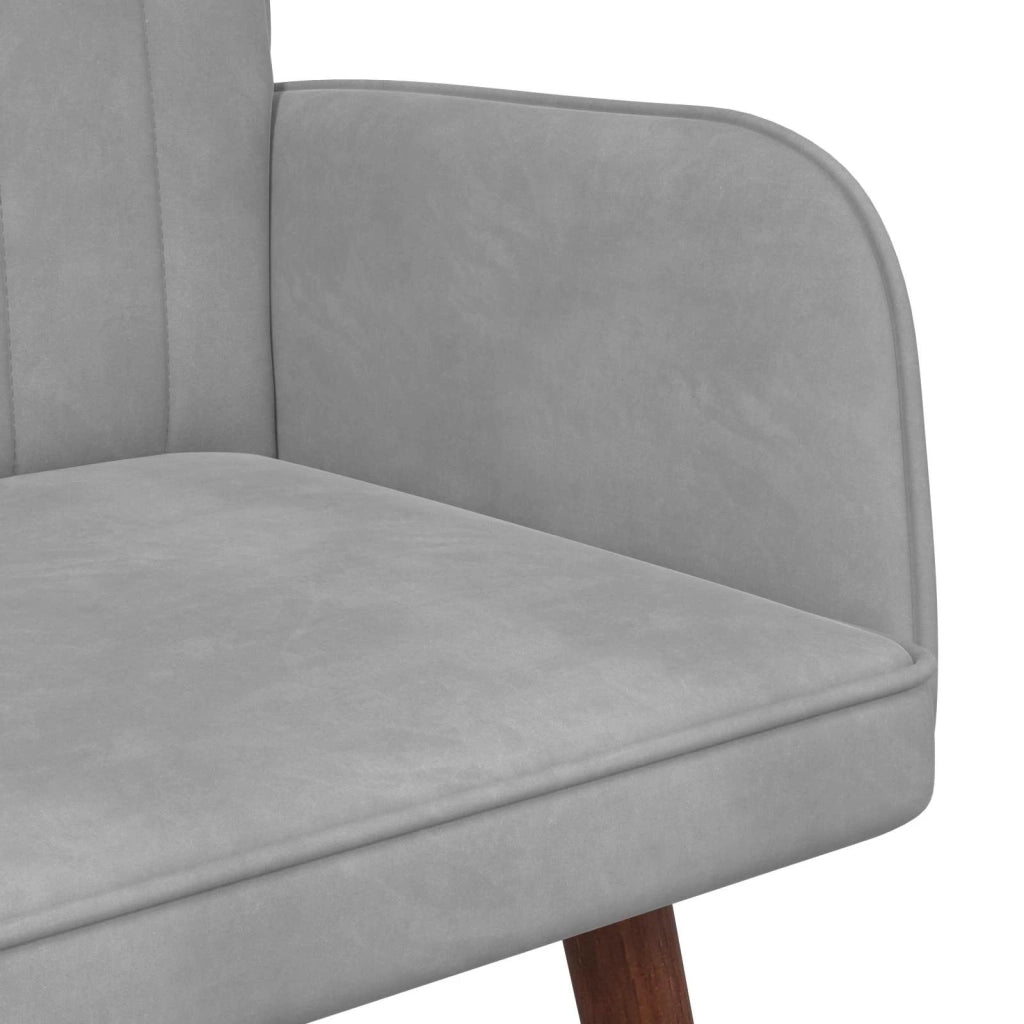 Divano | Divano da soggiorno | Sofa a Due Posti Grigio chiaro 115 x 61 x 87 cm Velluto