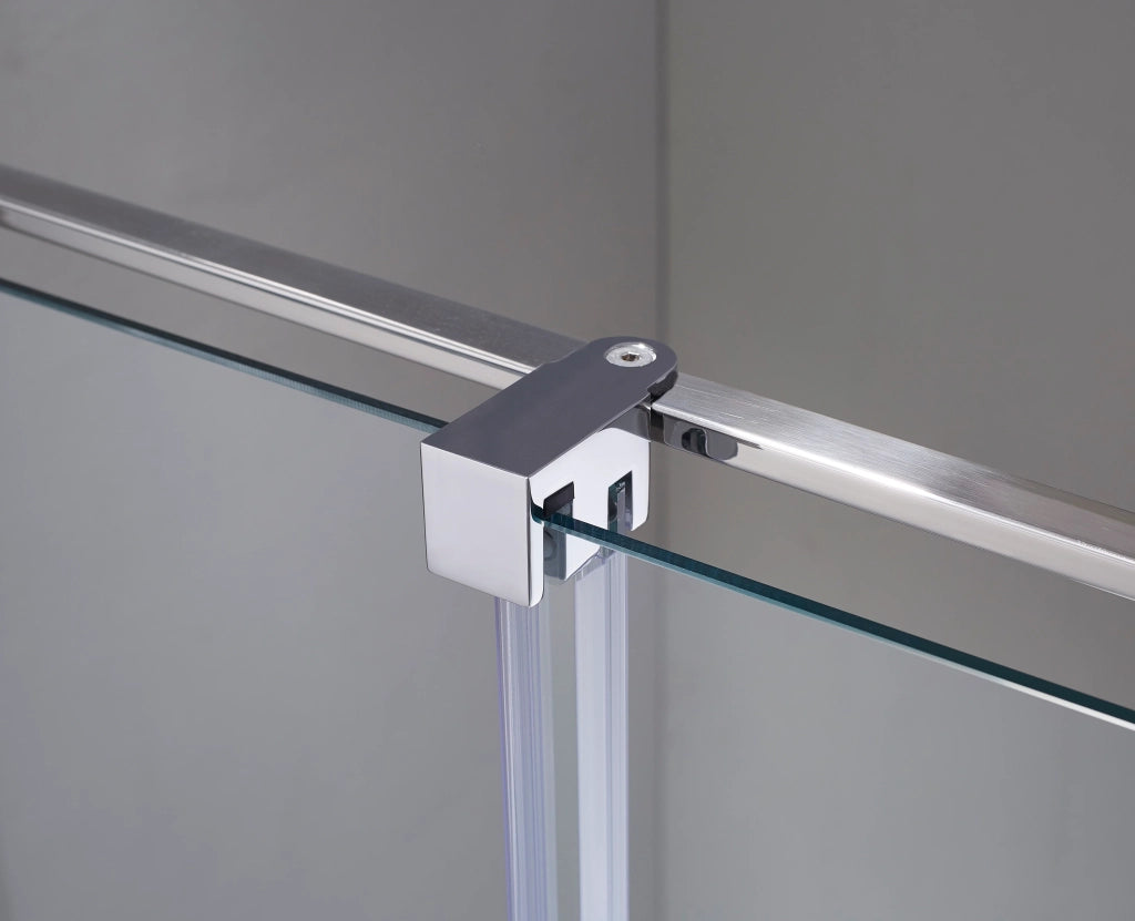 Box doccia angolare KENNA apertura al vertice 120x75 cm (115-120/70-75) nero opaco vetro trasparente