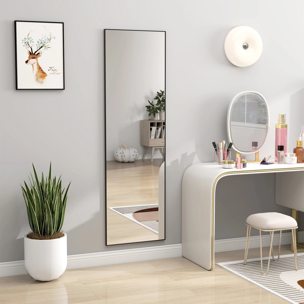 Specchio a Figura Intera ¨C Minimal ¨C Nero, Metallo, 50x2x161.5 cm