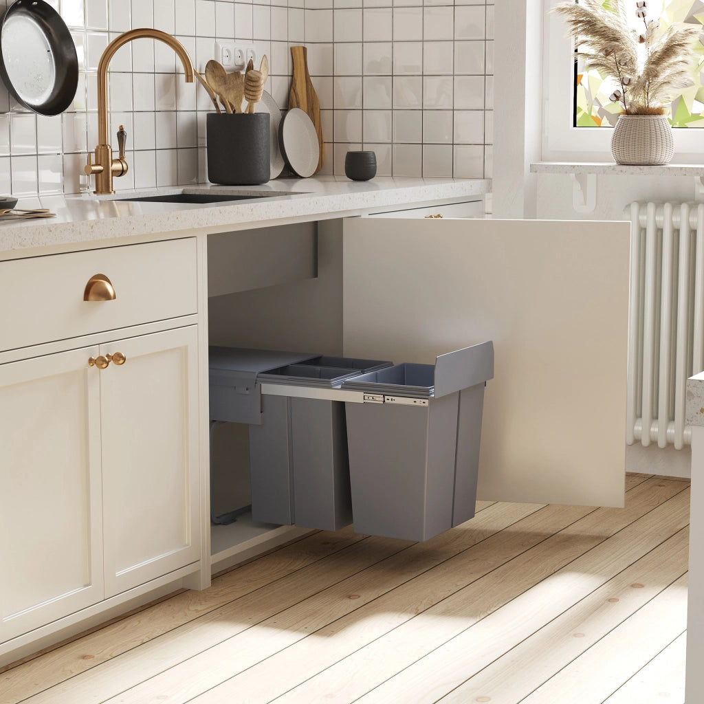 Pattumiera Estraibile 40L ¨C Xylo ¨C 3 Cestelli Removibili Grigio
