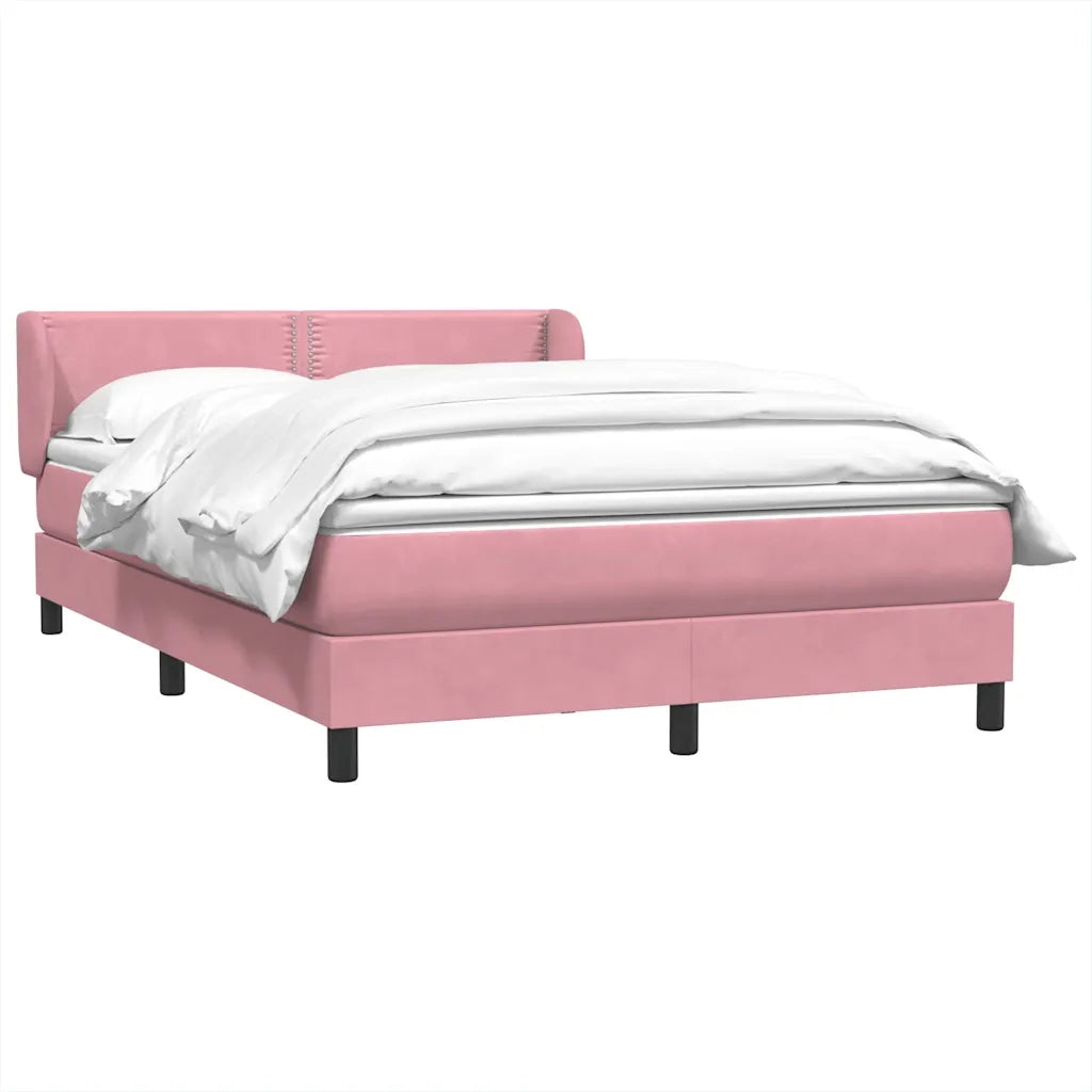 Giroletto a Molle con Materasso Rosa 160x210 cm in Velluto 3317450