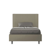 BS COM Letto una piazza e mezza senza rete imbottito 120x210 similpelle cappuccino