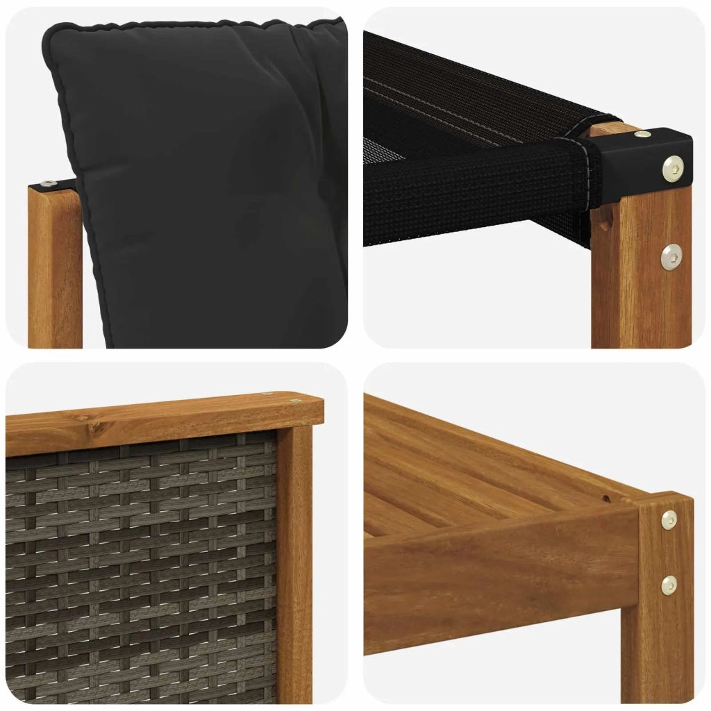 Set di divani da esterno con cuscino 8 pcs Naturale e Nero 3382108