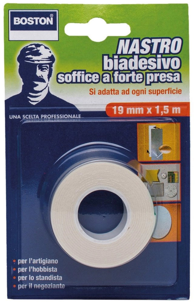 12pz nastro biadesivo forte ml.1,5x19mm. cod:ferx.20013