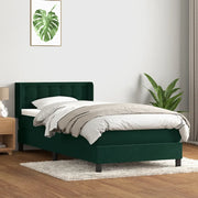 Giroletto a Molle con Materasso Verde Scuro 80x220 cm Velluto 3318474