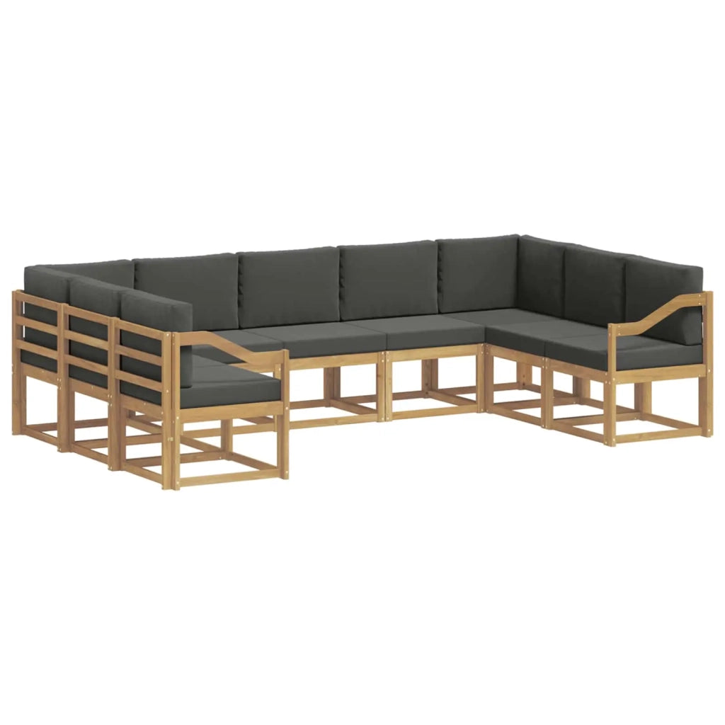 Set di divani da esterno con cuscino 9 pcs Bianco e Antracite 3388236