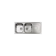 CM 011397.D1.01.2016 Pizzica Lavello da Incasso 2 Vasche con Gocciolatoio a Sinistra Acciaio Inox Antigraffio (116x50x17 cm) colore Inox