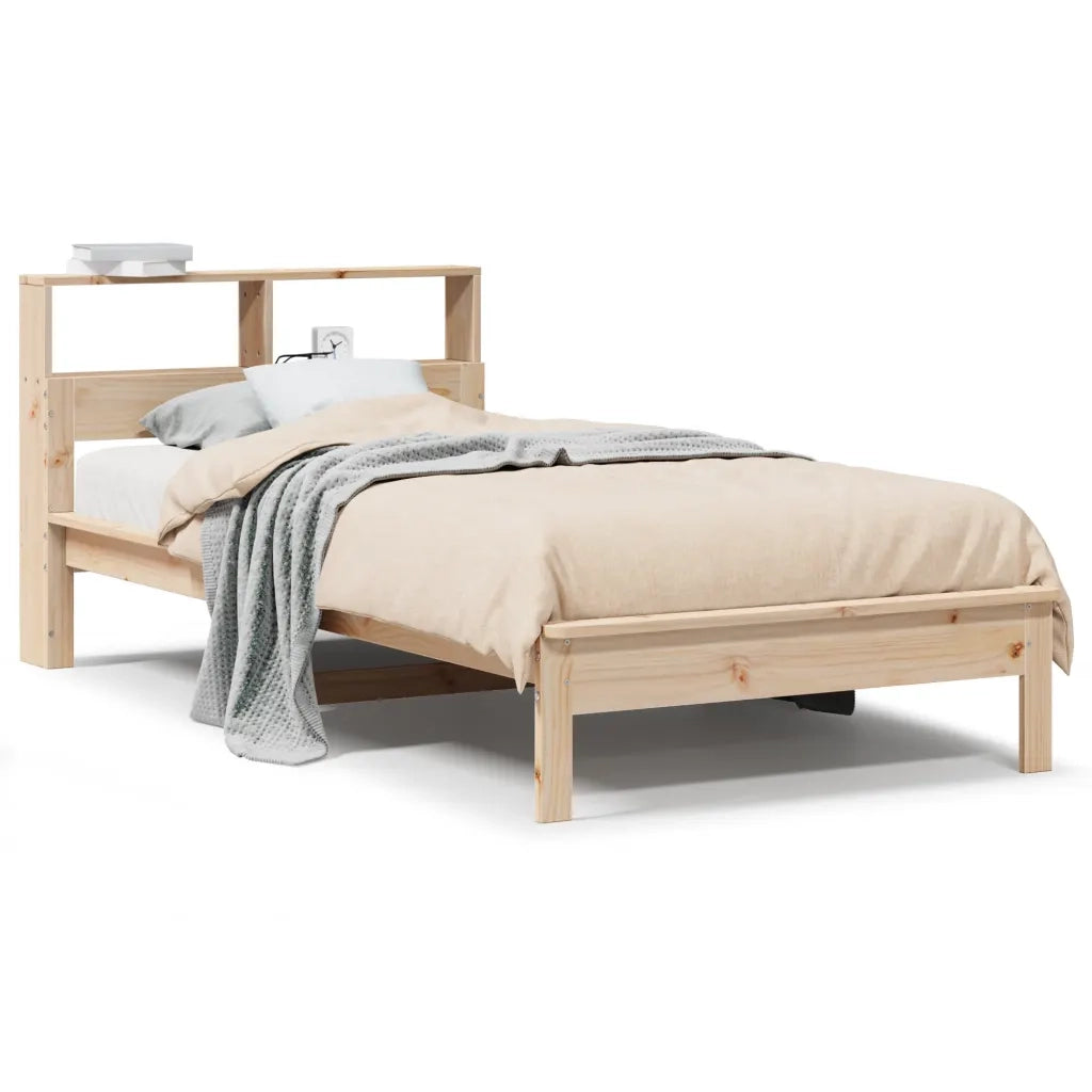 Giroletto con Libreria senza Materasso 75x190 cm in Legno Pino 855735