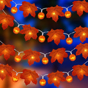 Luci da tenda a forma di foglia di mappia - Impermeabili - LED - Luce di zucca - Luminarie per Halloween - Adatto per il Ringraziamento