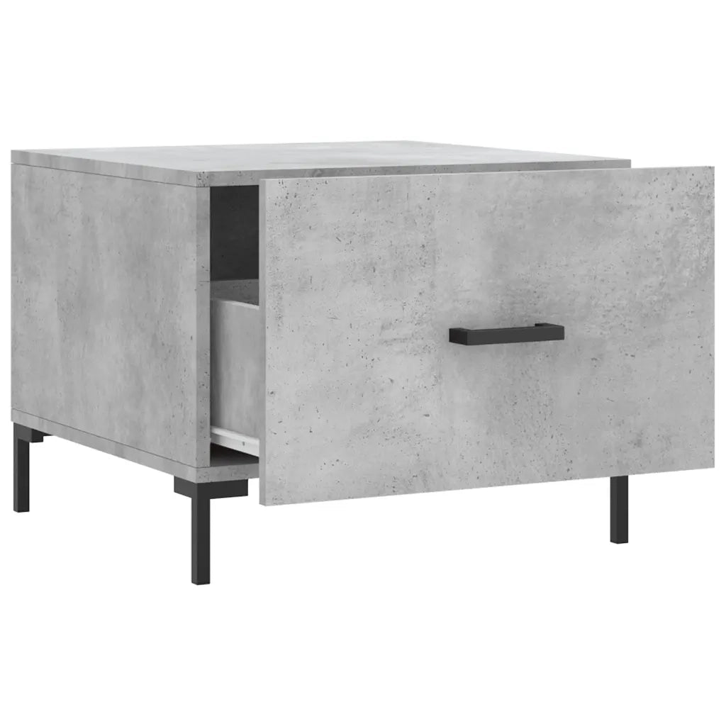 Tavolino Salotto Grigio Cemento 50x50x40 cm Legno Multistrato 829404