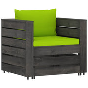 Set Divani da Giardino con Cuscini 2 pz Legno Impregnato Grigio 3068155