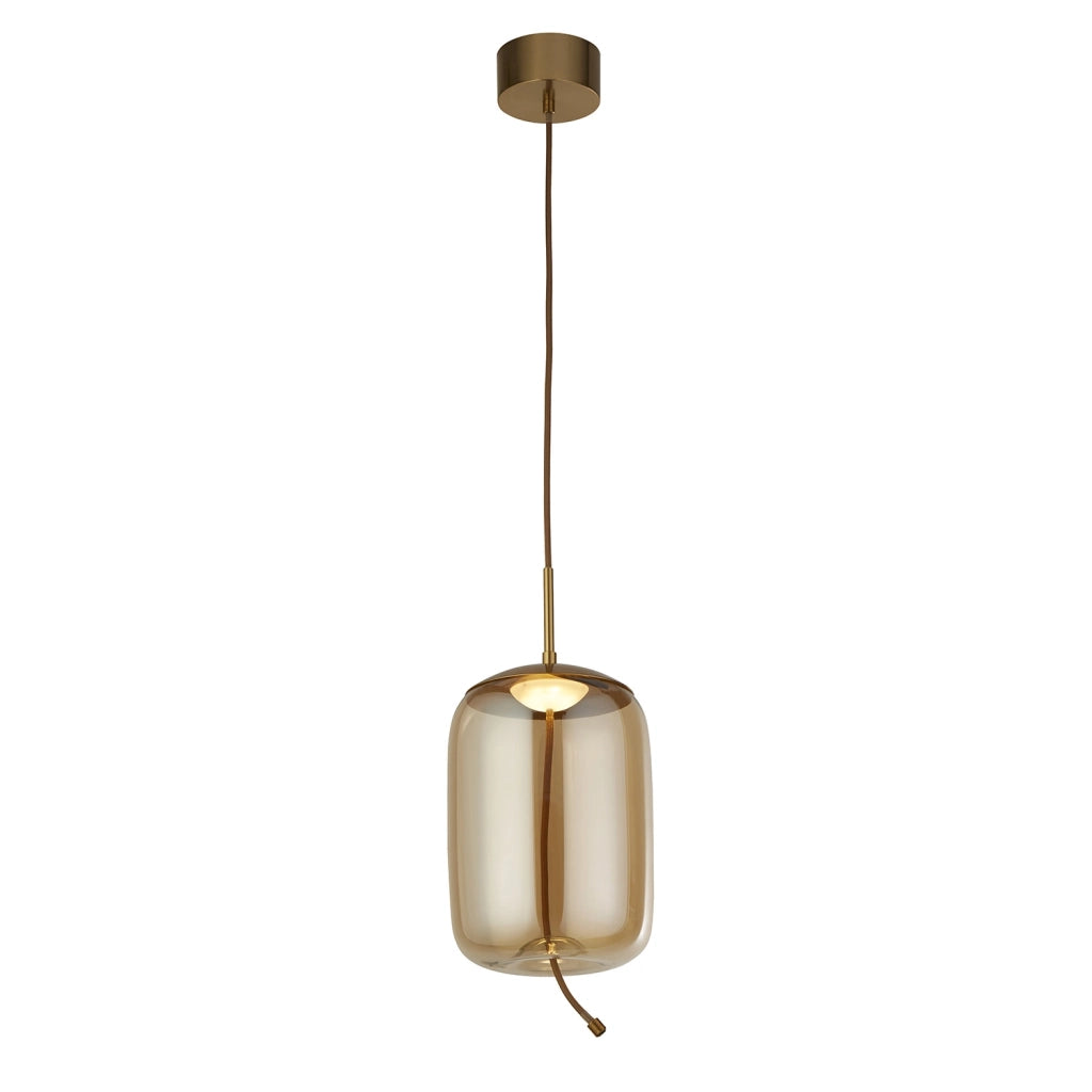 Lampadario Contemporaneo Lisbona Acciaio Ottone Vetro Argento Led 6W 2700K