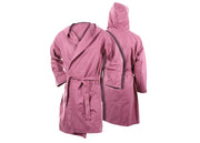 Accappatoio Con Cappuccio In Microfibra Taglia Adulto Unisex In Tinta Unita - L - Rosa