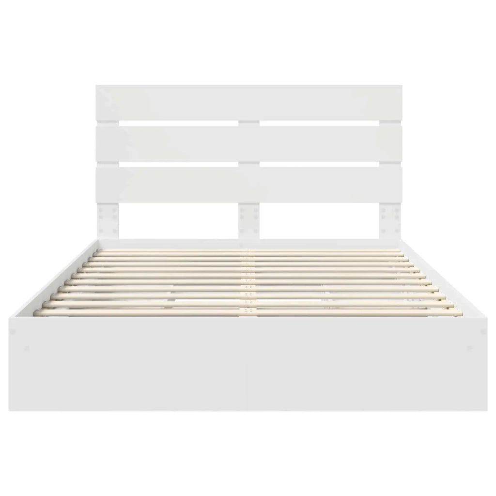Letto con Contenitore Bianco 140 x 200 cm Legno multistrato 3411893