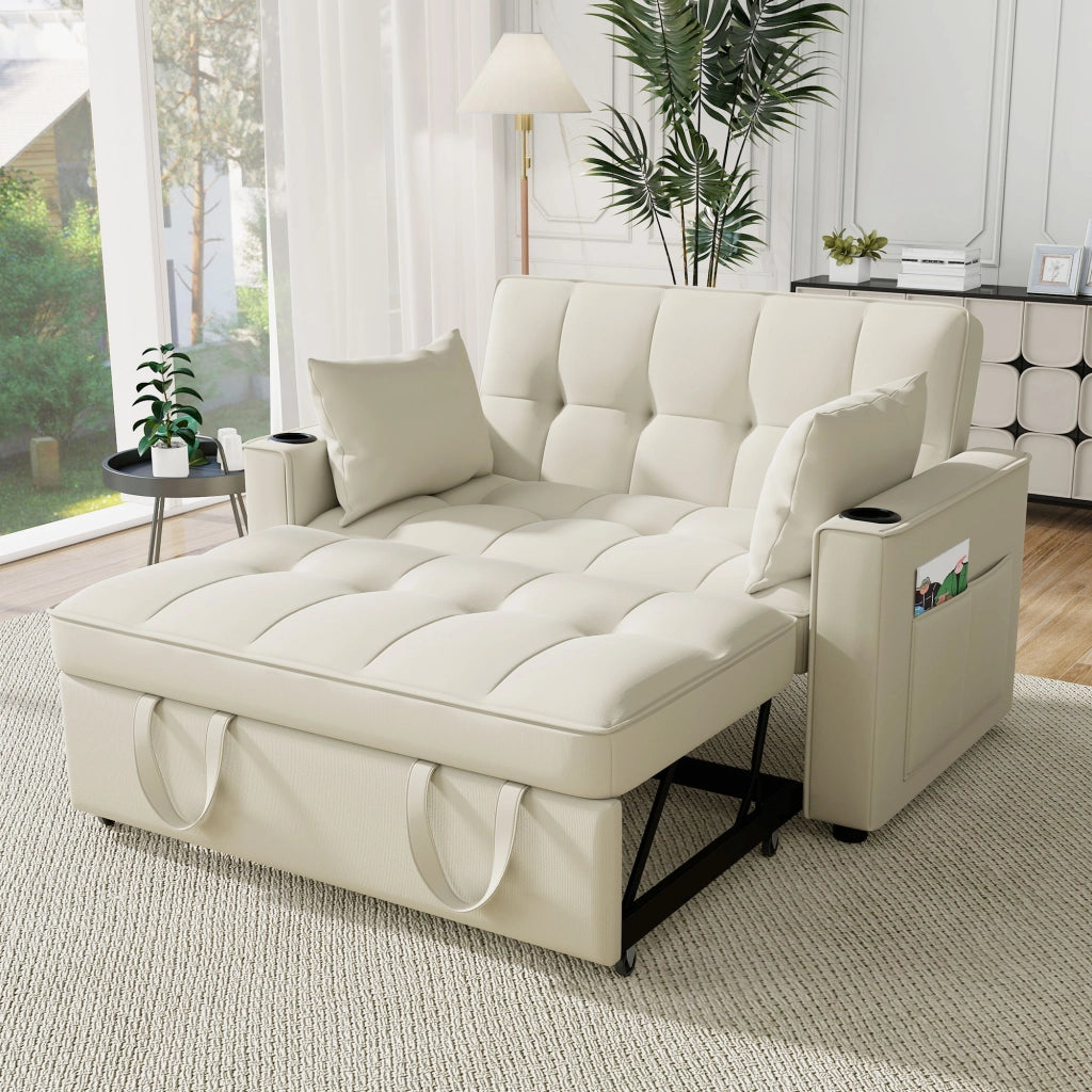 Divano Letto Pieghevole con Portabicchieri e Cuscini ¨C MINIMAL ¨C Grigio
