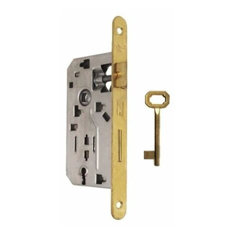 SERRATURA PER PORTE IN LEGNO 'PATENT' FRONTALE BORDO QUADRO BONAITI E40 Nichelata - BONAITI