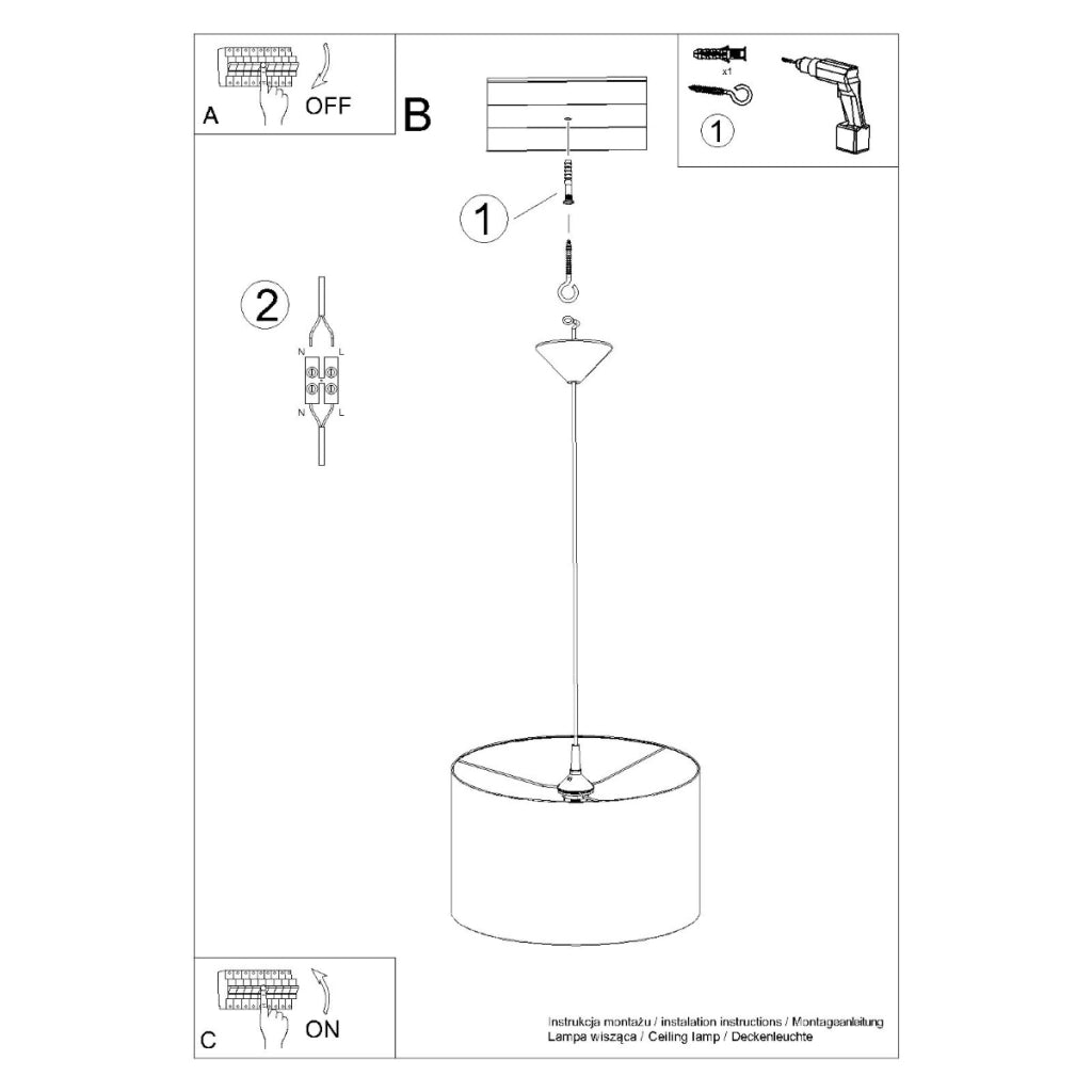 Lampada a sospensione NOVA 40 nero