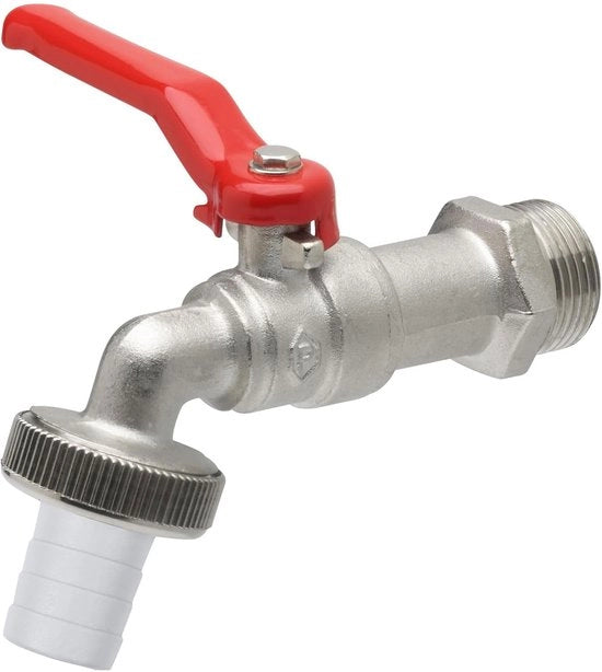 Valvola esterna 1/2" - inclusa vite da scarico - ottone - rosso