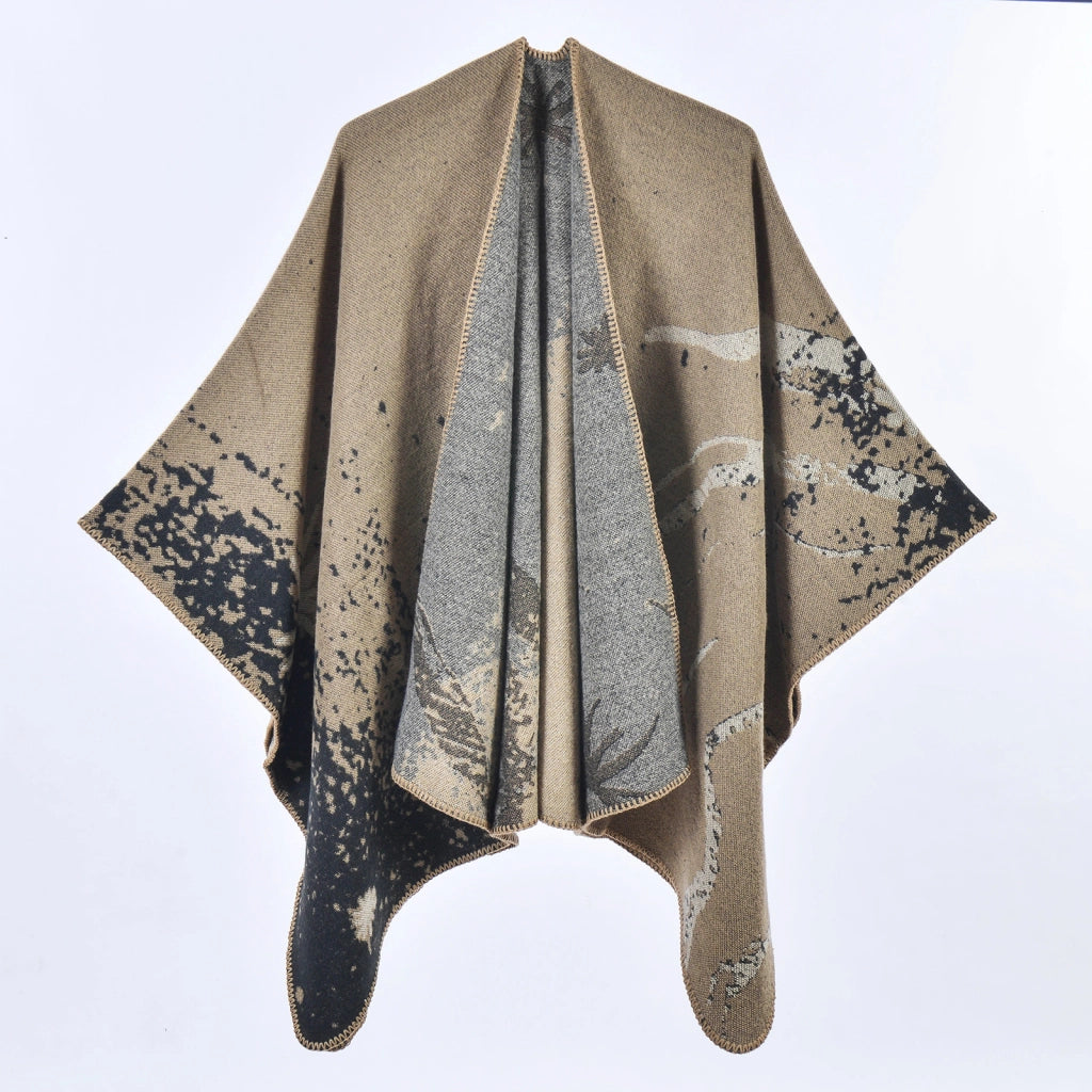 Sciarpa/mantello da donna in cashmere, elegante, spesso e caldo.