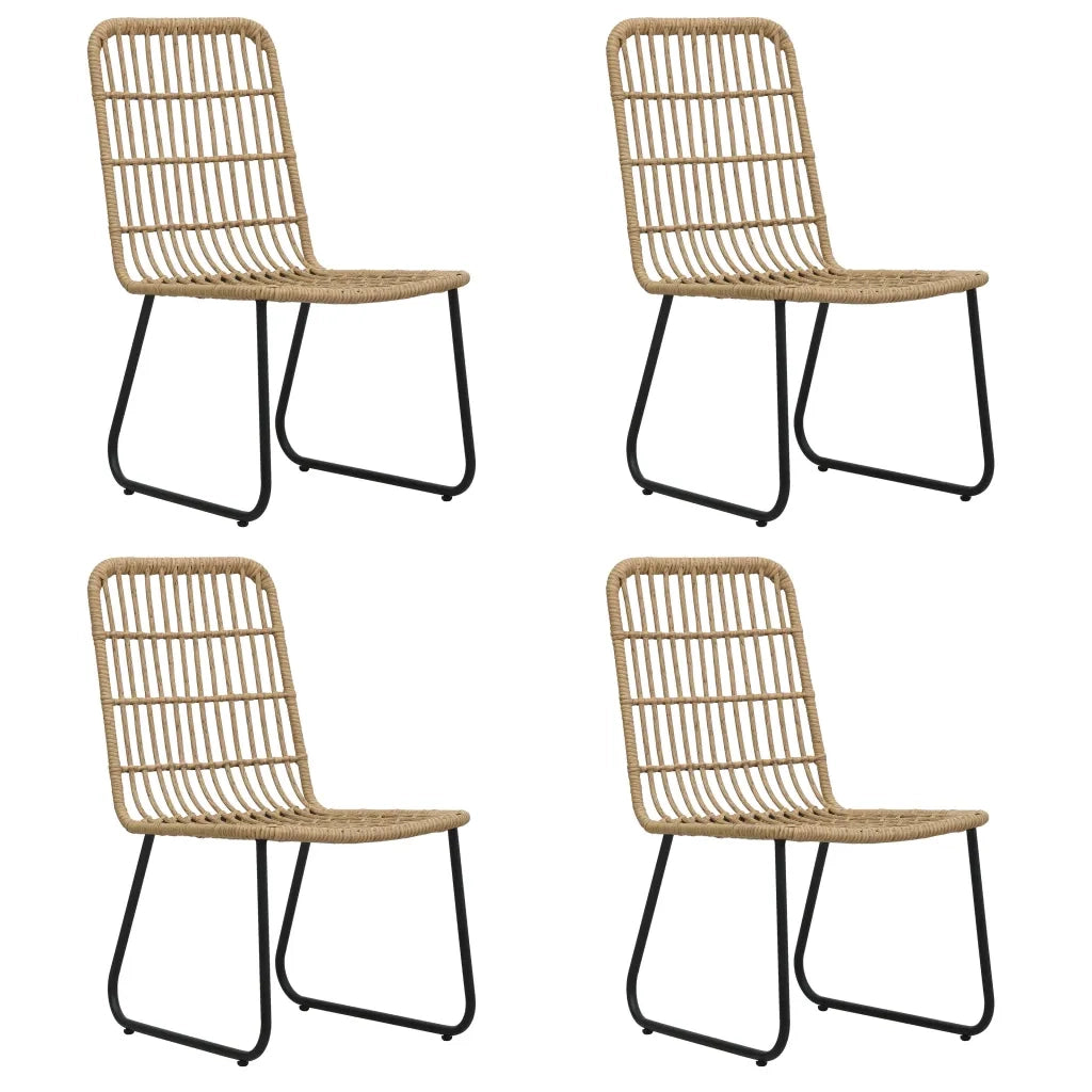 Set da Pranzo da Giardino 5 pz in Polyrattan e Vetro