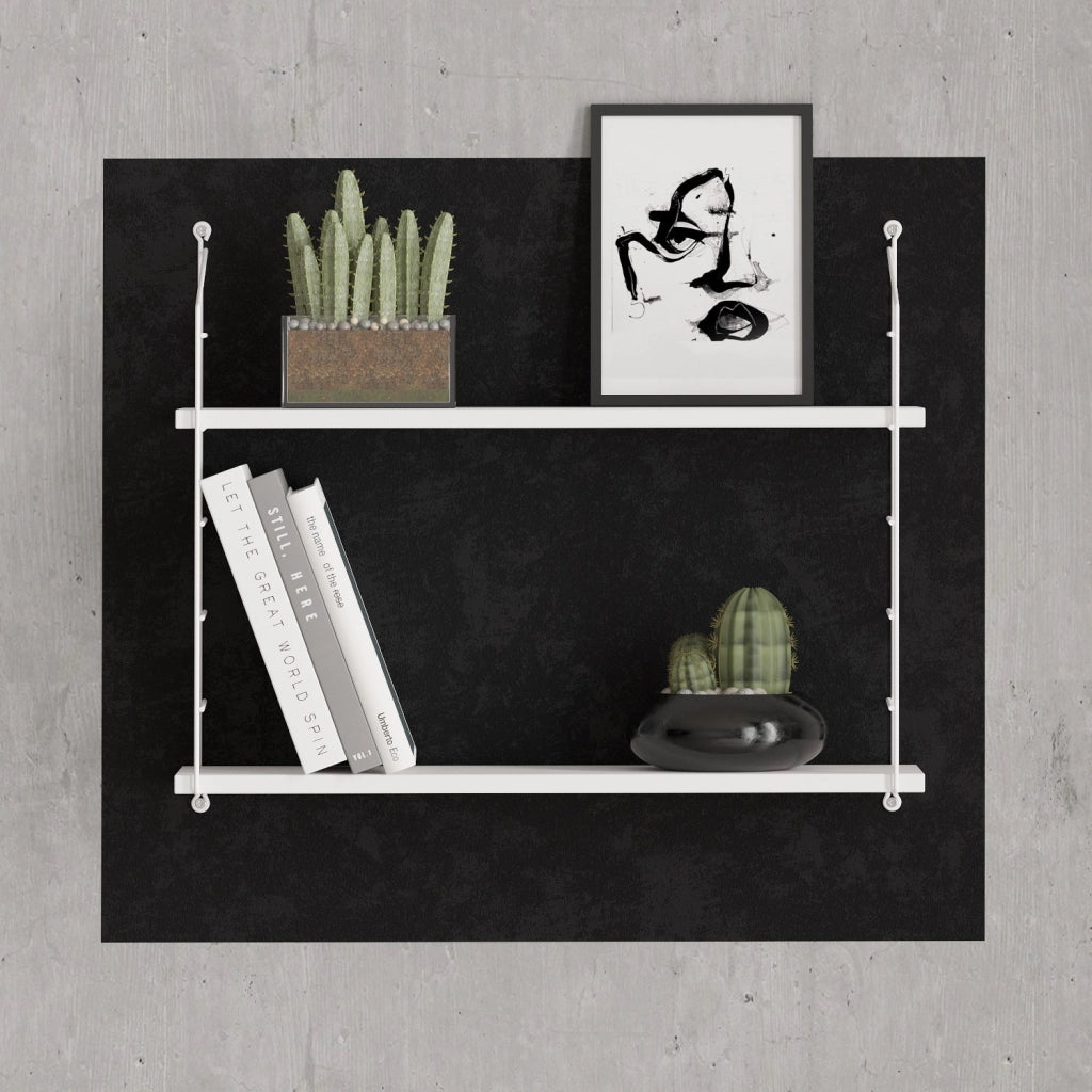 Mensola da parete in legno "Armoni" - 72 x 20 x 58 cm - Bianco