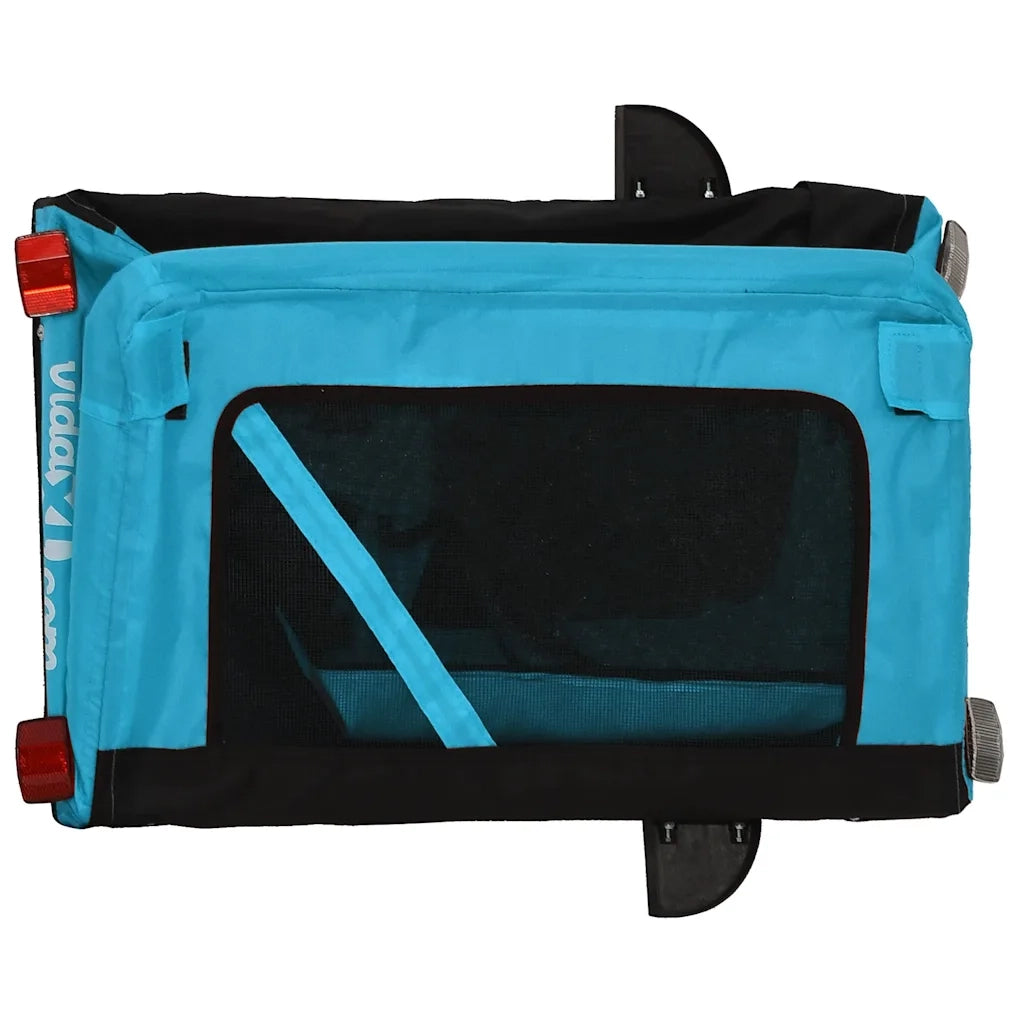 Rimorchio da Bici per Animali Blu e Nero Oxford e Ferro CFW3635562