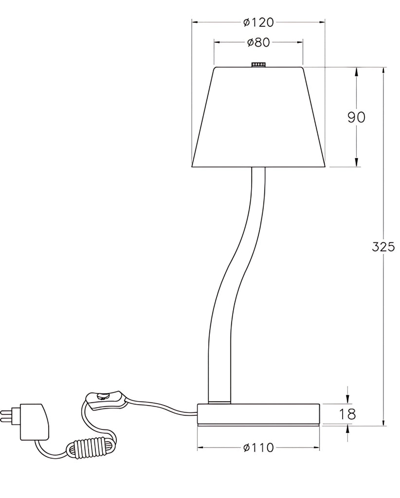 Lampada da Tavolo Ibla LED 9W 750lm 3000K, Dimmerabile al Tocco, Struttura in Metallo e Vetro Soffiato, Colore Bianco - Ibla