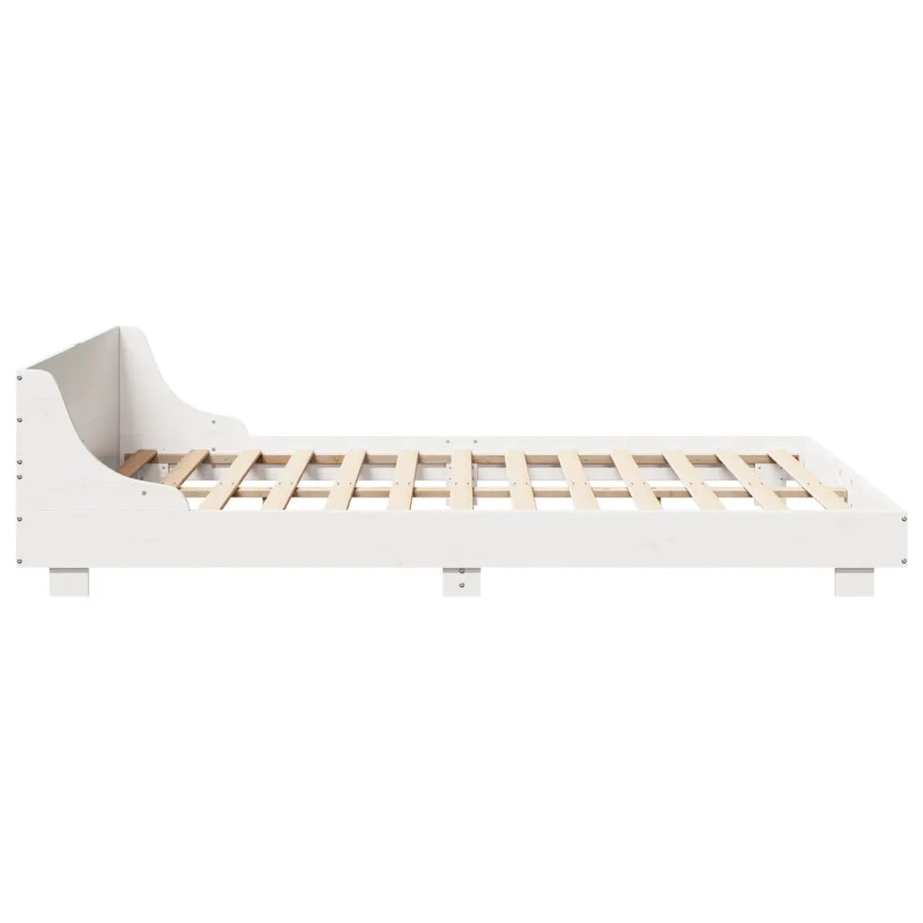 Letto senza Materasso Bianco 140x190 cm Legno Massello di Pino