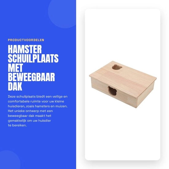 Casa per Hamster in Legno - Casa Hamster a Molti Livelli - Doolhof per Hamster - Copertura Removibile - 330x245x91mm - Stimolo Esplorazione