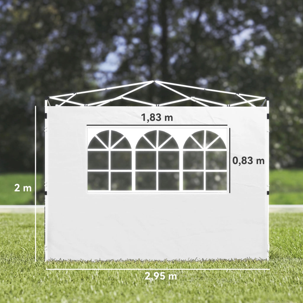 Pannelli laterali per gazebo 3x3m ¨C Xylo ¨C Set 2 pezzi con finestra tessuto Oxford bianco