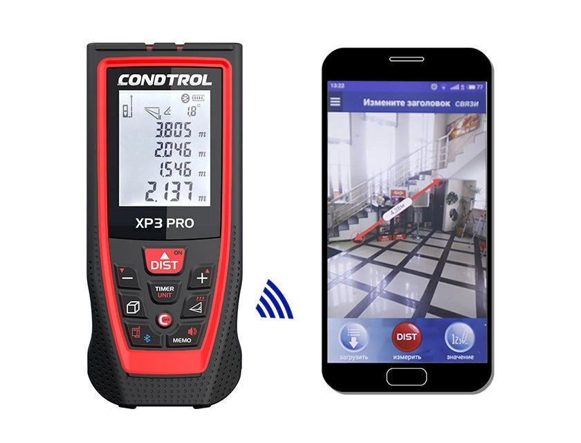 CONDTROL C14103 XP3 PRO Telemetro Laser Portata 120 m Precisione ± 1,5 mm Bluetooth IP54 colore Nero