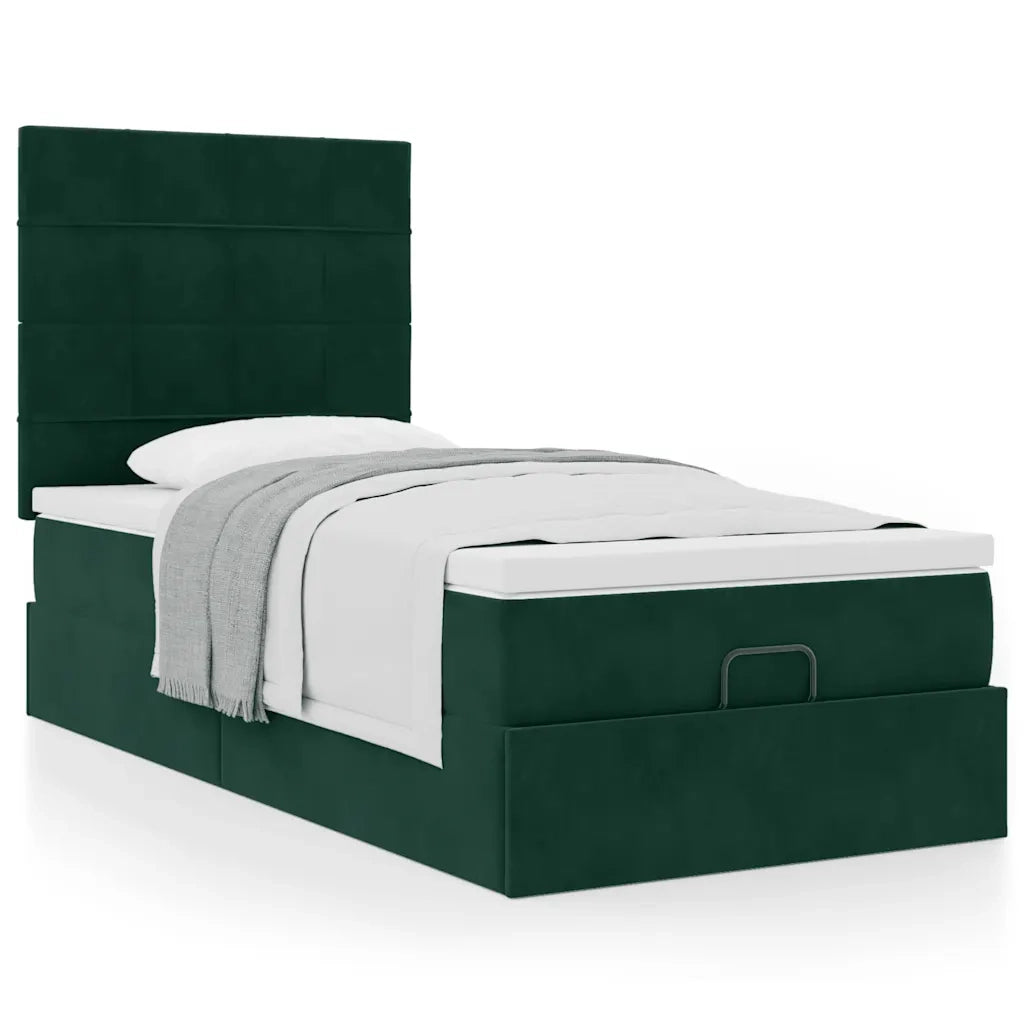 Struttura Letto Pouf con Materassi 100x200 cm Velluto 3313454