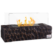 Camino a Bioetanolo da Tavolo con Bruciatore da 1.15L e Durata 30-45 Min., Biocamino con Pannello in Vetro e Spegnifiamma, 33x16x18cm, Nero
