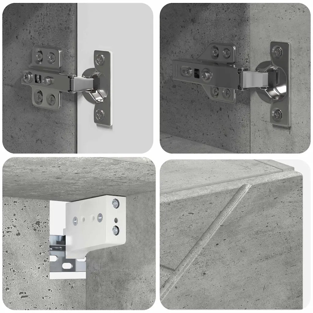 Mobiletto per specchio con porta Grigio cemento 59 x 17 x 55 cm 883367