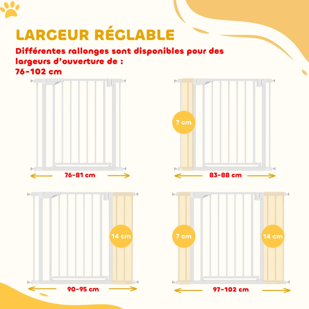Barriera Sicurezza Bambini e Animali ¨C Minimal ¨C Bianco 76-102 cm