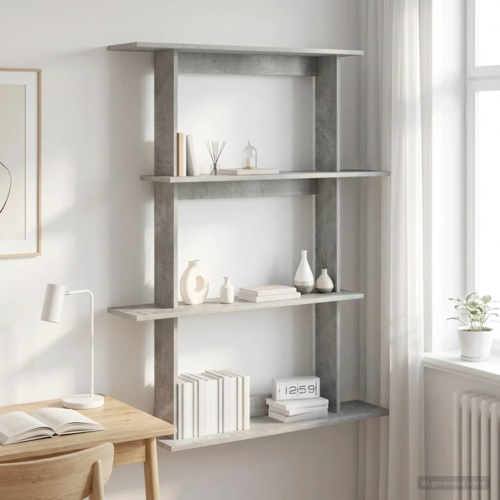Scaffale da parete Grigio Cemento 100 x 20 x 126 cm 8012063