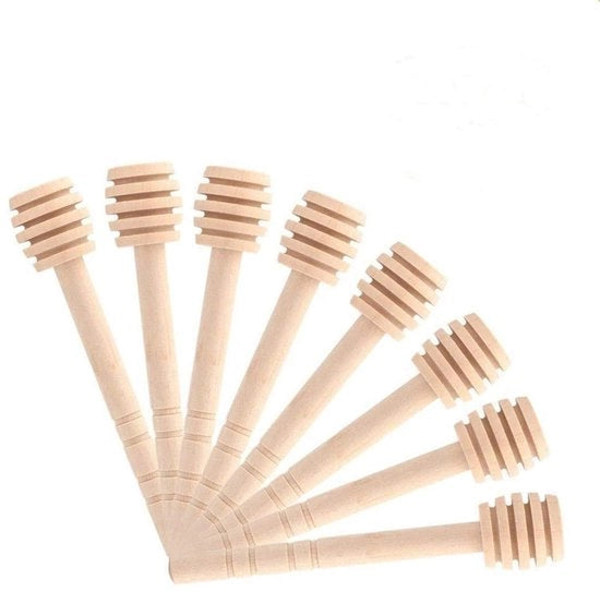 Set di 50 Stuks di Spiedini in Legno - Spiedini in Legno Portatili - Mini Manico a Spazzola - 10 cm - Beccale di Faggio Naturale - Sostenibile - Spiedino per Miele