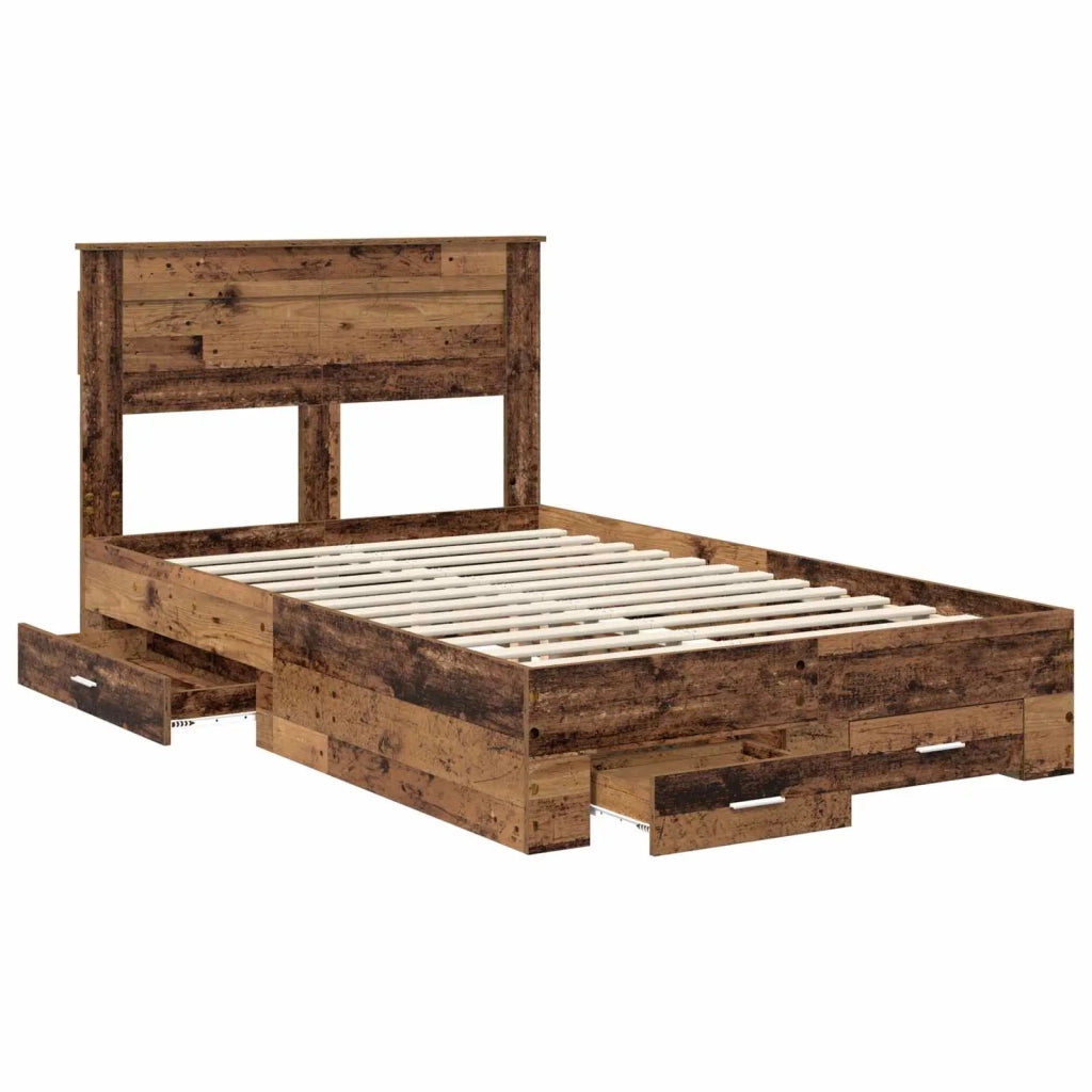 Struttura del letto con testiera Legno vecchio 120 x 190 cm 3410009