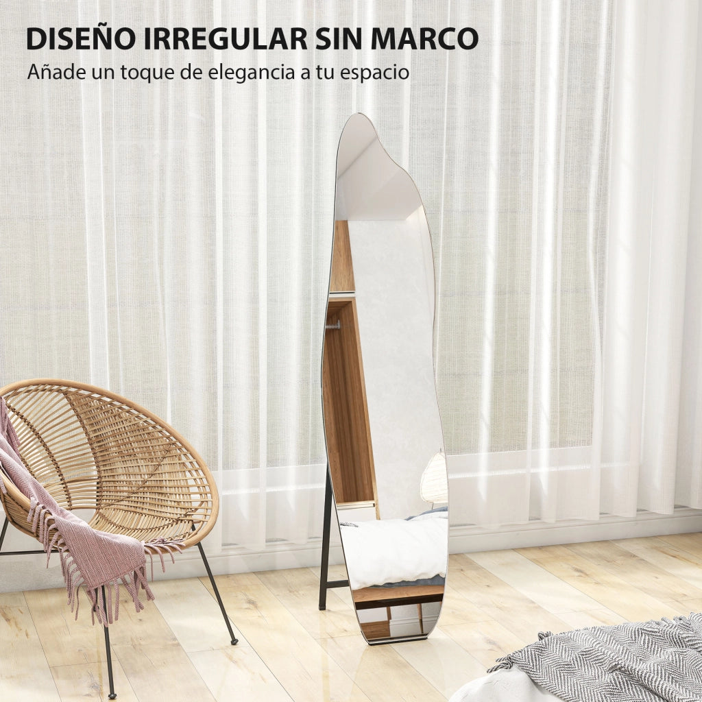 Specchio da parete senza cornice ¨C Minimal ¨C 40x4x160 cm nero e argento