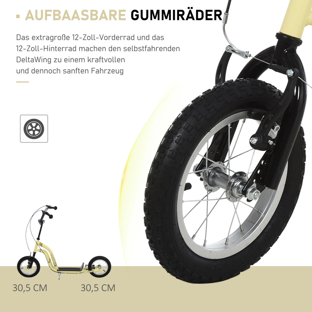 Monopattino per Bambini con Freni e Ruote Grandi ¨C Minimal ¨C Beige 12 Pollici