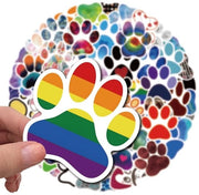 Pannellini acqua-resistenti 60 pezzi - Stickers con disegno di pata di cane - Decorazioni per smartphone/tablet - Decorazioni per flaconi di acqua - Facili da trasportare e pratiche