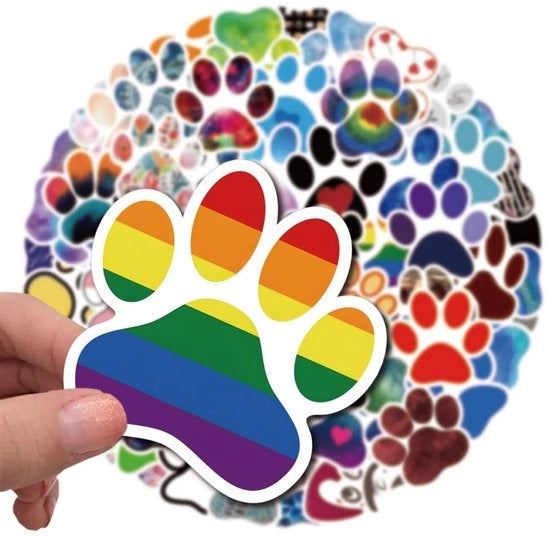 Pannellini acqua-resistenti 60 pezzi - Stickers con disegno di pata di cane - Decorazioni per smartphone/tablet - Decorazioni per flaconi di acqua - Facili da trasportare e pratiche