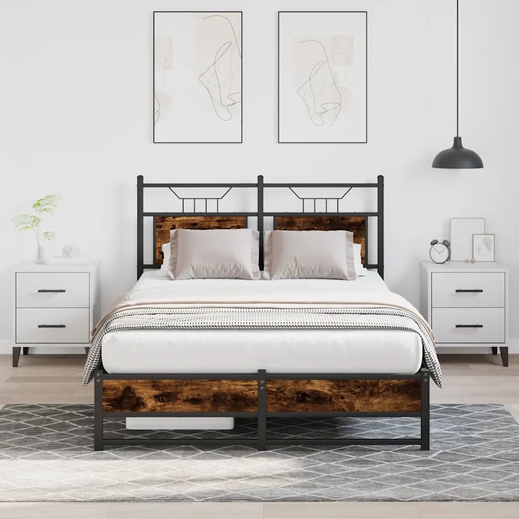 Giroletto senza Materasso-Struttura Letto Rovere Fumo 120x200 cm in Truciolato 108805