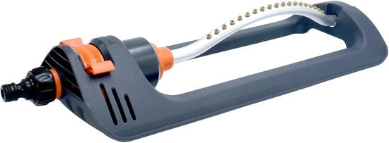 Sproeieraereo con sprogetto regolabile, connessione rapida per il tubo, sproeiera per giardino con portata di 17 metri, irrigazione a staffa metallica duratura, oscillante, facile da installare sproeiera per giardino